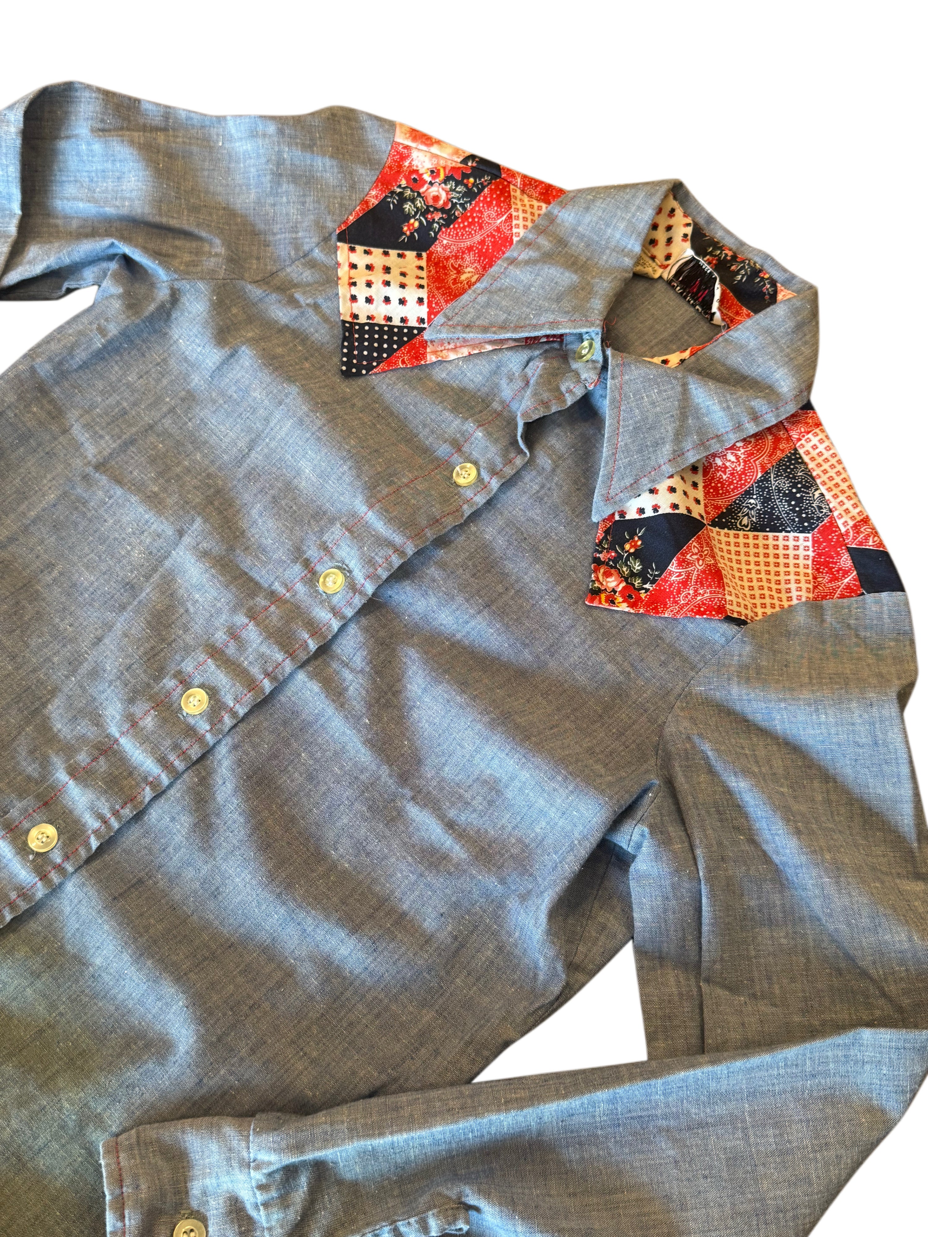 VTG 70's/ 80's Patchwork Button Down