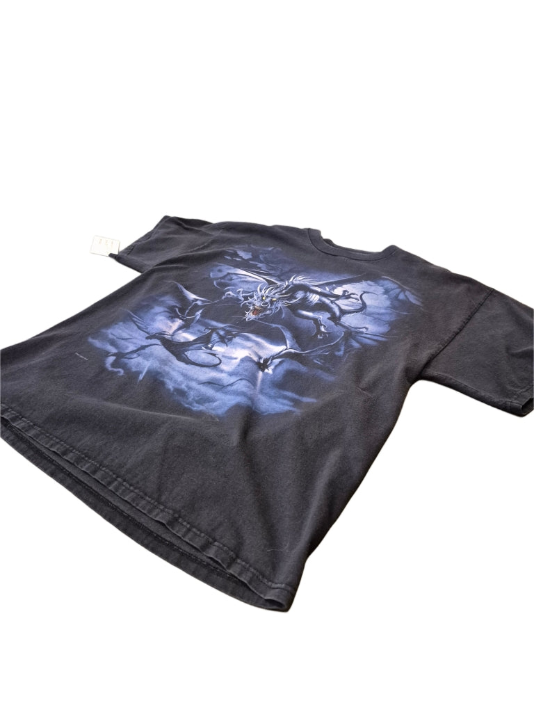 Y2K liquid blue dragon XL