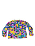 VTG silk colorful pull over blouse