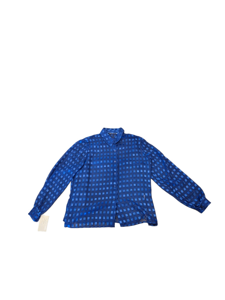VTG blue silk blouse Size L