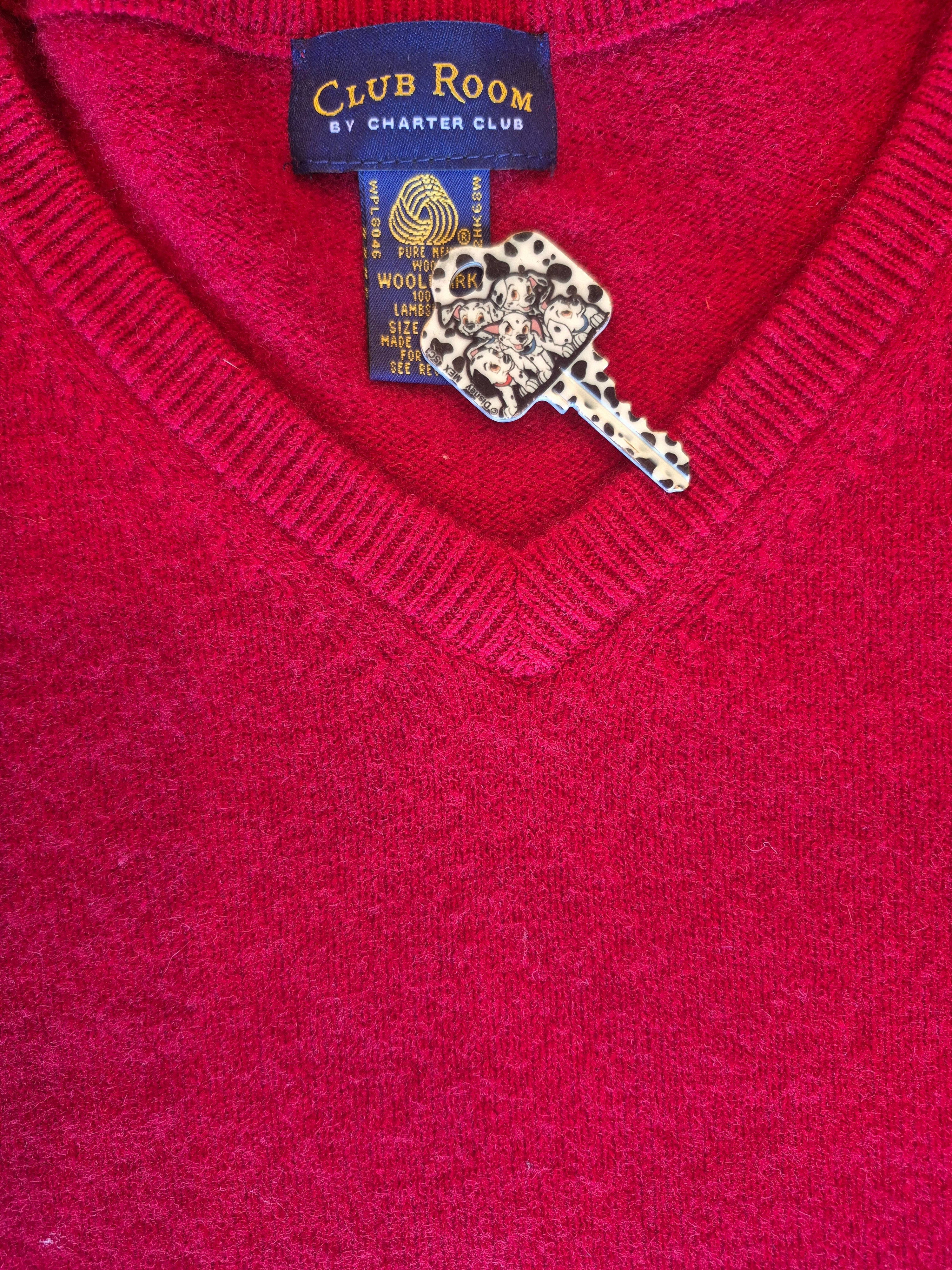VTG Club Room V-Neck Wool Sweater
